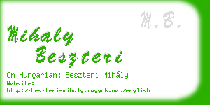 mihaly beszteri business card